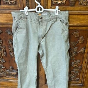 Carhartt Men's Tan Cargo Carpenter Jeans Size 35 x 34